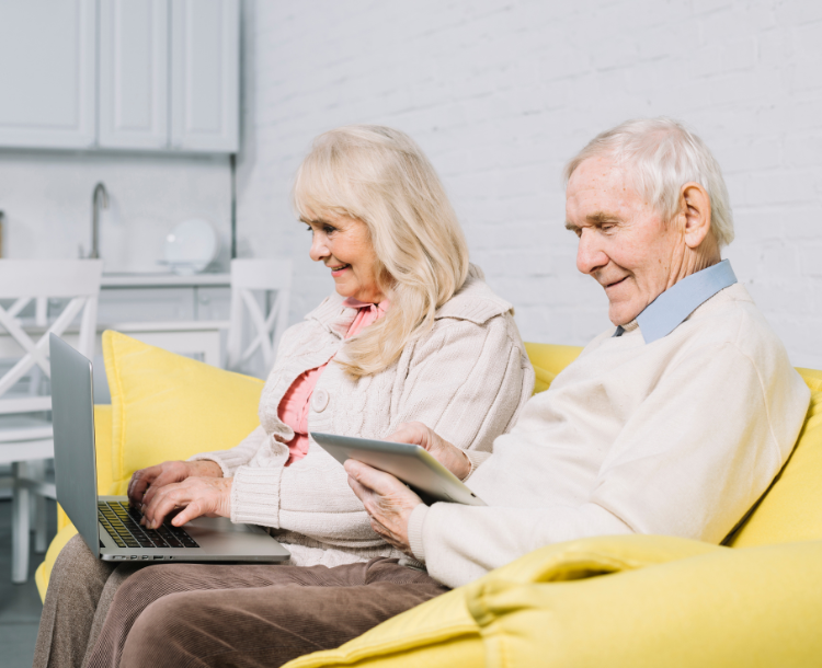 Modern senior living community with smart technology and wellness amenities