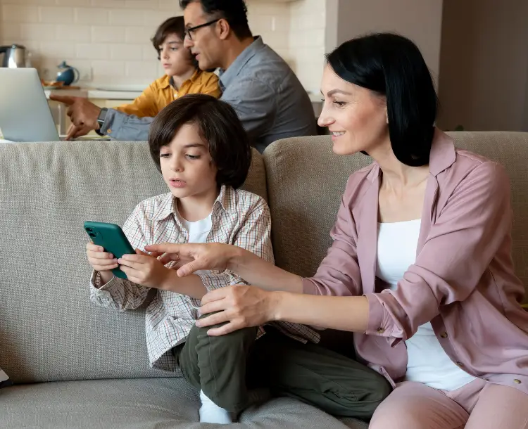 family in smart home showing the future of intergenerational living